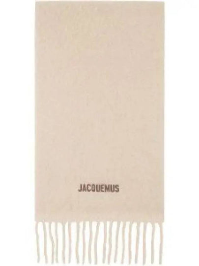 L'echarpe Moisson Embroidered Logo Alpaca Wool Muffler Beige - JACQUEMUS - BALAAN 2