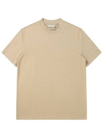 Crew Neck Short Sleeve T-shirt Beige - SOLEW - BALAAN 1