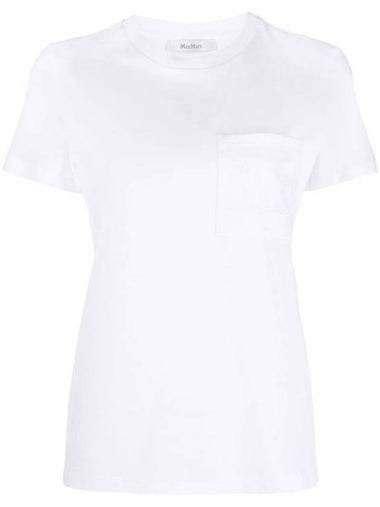 Pocket Cotton Jersey Short Sleeve T-shirt White - MAX MARA - BALAAN 1