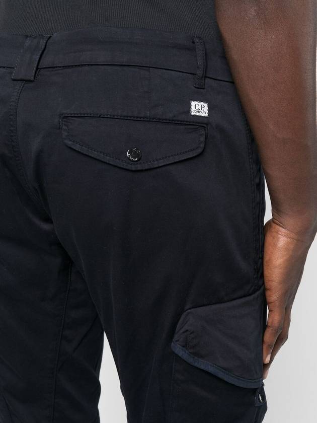 Stretch Satin Cargo Straight Pants Navy - CP COMPANY - BALAAN 7