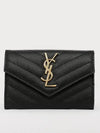 Monogram Envelope Small Half Wallet Black Gold - SAINT LAURENT - BALAAN 2