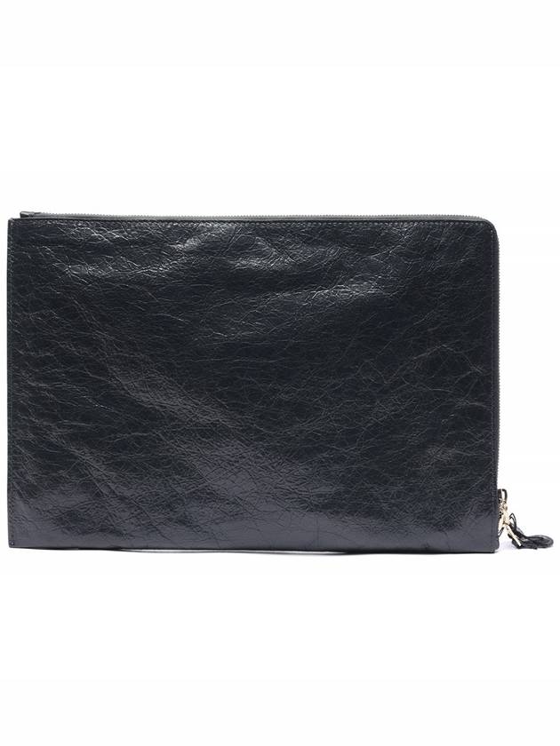 Classic Leather Clutch Bag Dark Grey - BALENCIAGA - BALAAN 5