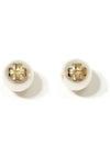 Crystal Pearl Stud Earring Gold - TORY BURCH - BALAAN 2