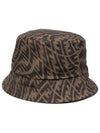 Wave Monogram Logo Bucket Hat Brown - FENDI - BALAAN 1