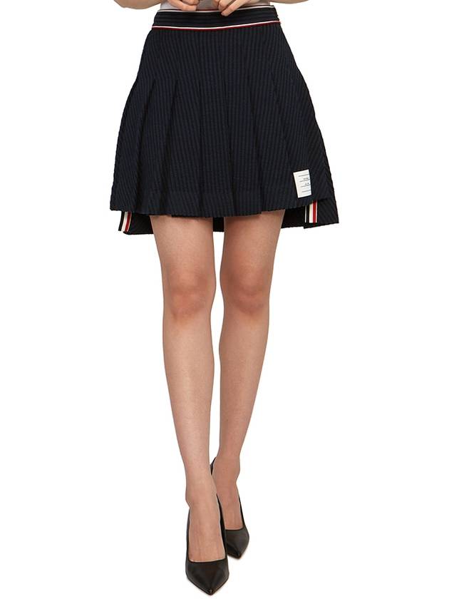 University Striped Mini Pleated Skirt Navy - THOM BROWNE - BALAAN 6
