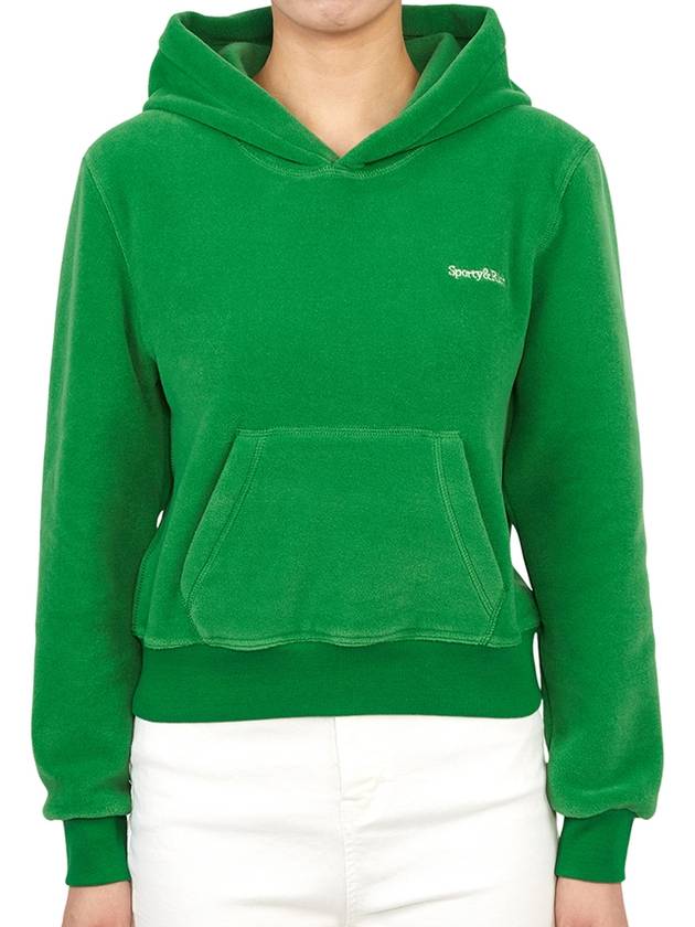 Serif Embroidered Logo Hoodie Green - SPORTY & RICH - BALAAN 2