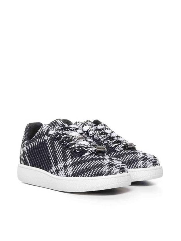 Check Knit Box Low Top Sneakers Black - BURBERRY - BALAAN 4