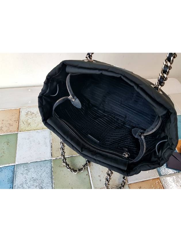 1BG017 Black Chain Quilted Shoulder Bag Tote - PRADA - BALAAN 8