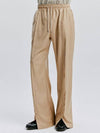 Rivet wide flare banding slacks beige - S SY - BALAAN 1