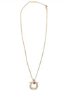 Gancini Pendant Crystal Necklace Gold - SALVATORE FERRAGAMO - BALAAN 1