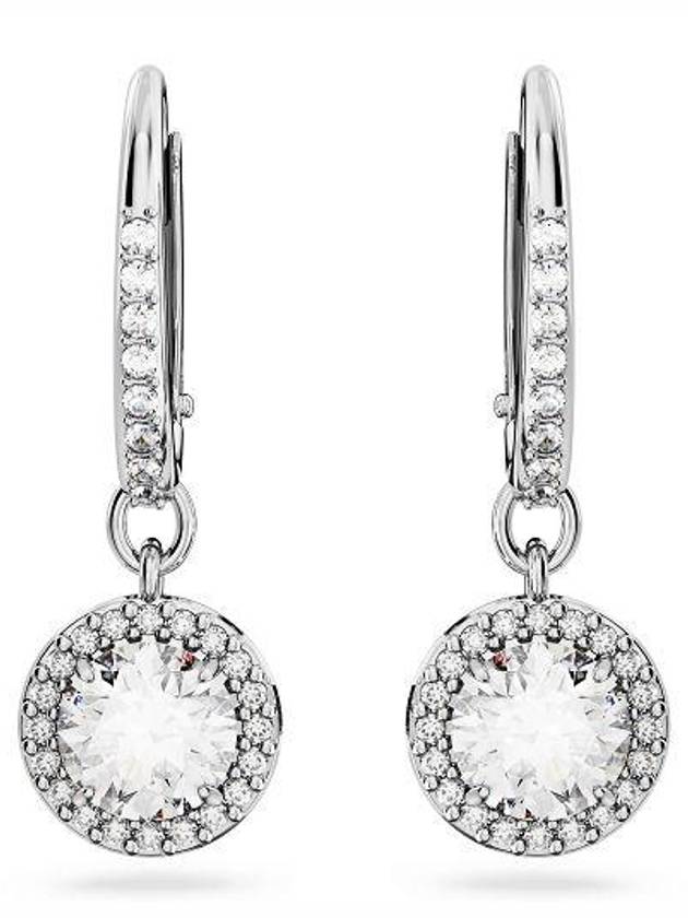 Una Angelic Crystal Drop Earrings Silver - SWAROVSKI - BALAAN 2