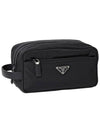 Triangle Logo Travel Nylon Pouch Bag Black - PRADA - BALAAN 3