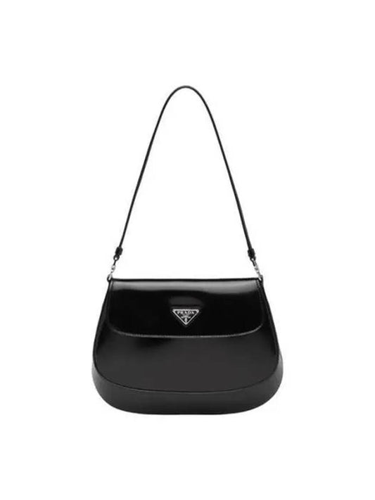 Cleo Brushed Flap Shoulder Bag Black - PRADA - BALAAN 2