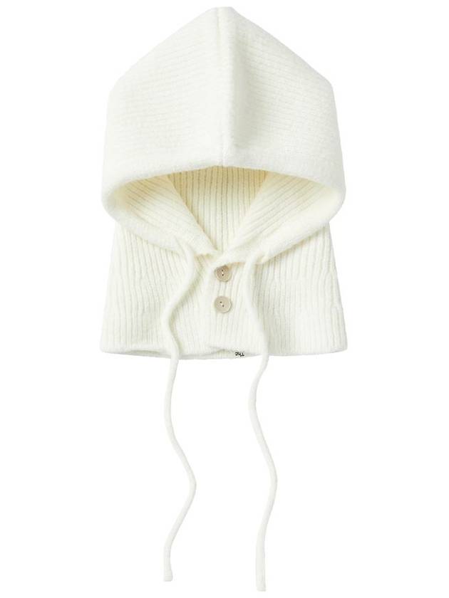 Wool knit balaclava Ivory - THE GREEN LAB - BALAAN 1