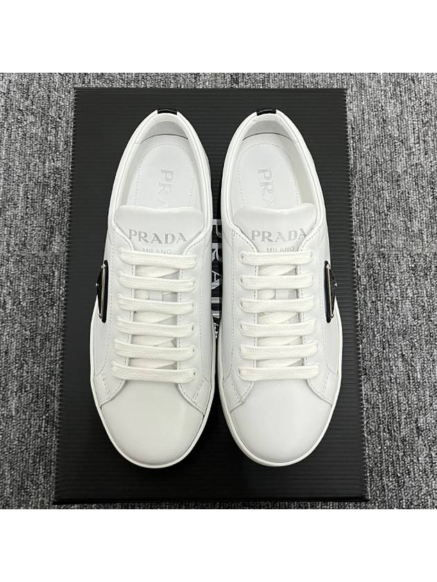 Triangle Logo Low Top Sneakers White - PRADA - BALAAN 6