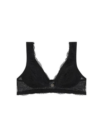 UNDERWEAR Women's Flower Lace Bralette Bra Black - EMPORIO ARMANI - BALAAN 1