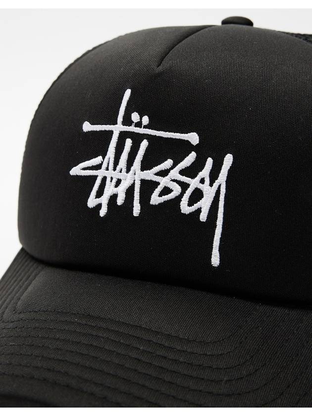 Logo Mesh Trucker Ball Cap Black - STUSSY - BALAAN 5