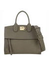 Studio Soft Tote Bag Olive Green - SALVATORE FERRAGAMO - BALAAN 1