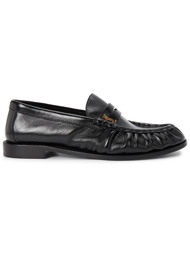 Le Signature Cassandre Logo Plaque Lamb Skin Loafer Black - SAINT LAURENT - BALAAN 5