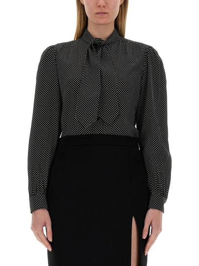 polka dot pussy bow blouse - SAINT LAURENT - BALAAN 2