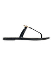 Roxanne Jelly Logo Flip Flops Black - TORY BURCH - BALAAN 3