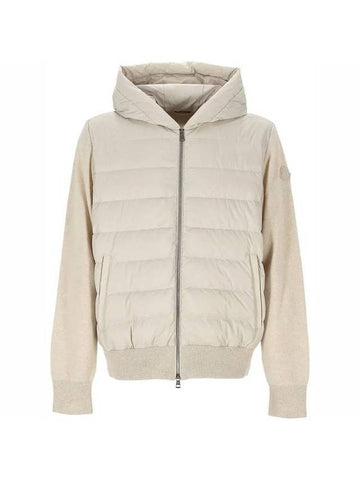 Panel Zip-up Padding Ecru - MONCLER - BALAAN 1