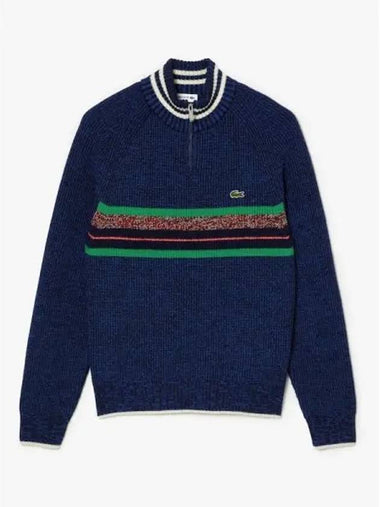 Men s MIF wool blend bold stripe half zip up pullover knit AH0817 53N NIQ domestic product GQ2N23102318834 - LACOSTE - BALAAN 1