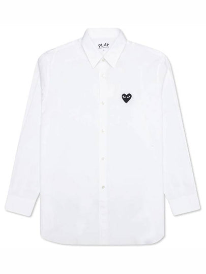 Play Black Heart Patch Long Sleeve Shirt White - COMME DES GARCONS - BALAAN 2