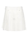 Mini Cotton Pleated Skirt White - MIU MIU - BALAAN 2