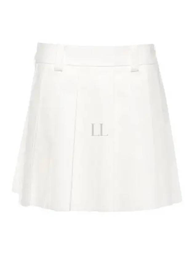 Mini Cotton Pleated Skirt White - MIU MIU - BALAAN 2