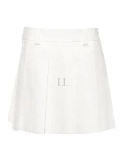 Mini Cotton Pleated Skirt White - MIU MIU - BALAAN 2