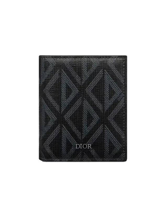 CD Diamond Canvas Half Wallet Black - DIOR - BALAAN 1