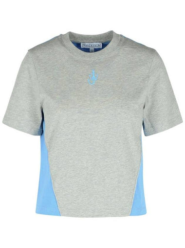 JW Anderson 'Anchor' Grey Cotton T-Shirt - JW ANDERSON - BALAAN 1