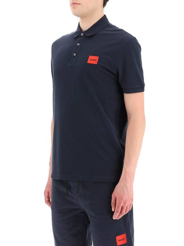 Red Logo Patch Short Sleeve PK Shirt Navy - HUGO BOSS - BALAAN 5