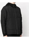 Wappen Patch Quilted Cupro Cotton Zip Up Hoodie Black - STONE ISLAND - BALAAN 4