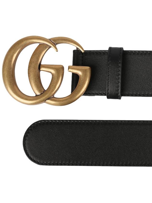 GG Marmont Buckle Leather Belt Black - GUCCI - BALAAN 4