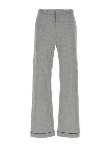 Embroidered Poplin Wide Pants Gray - PRADA - BALAAN 1