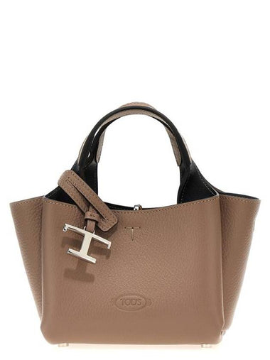 Micro Leather Tote Bag Beige - TOD'S - BALAAN 1