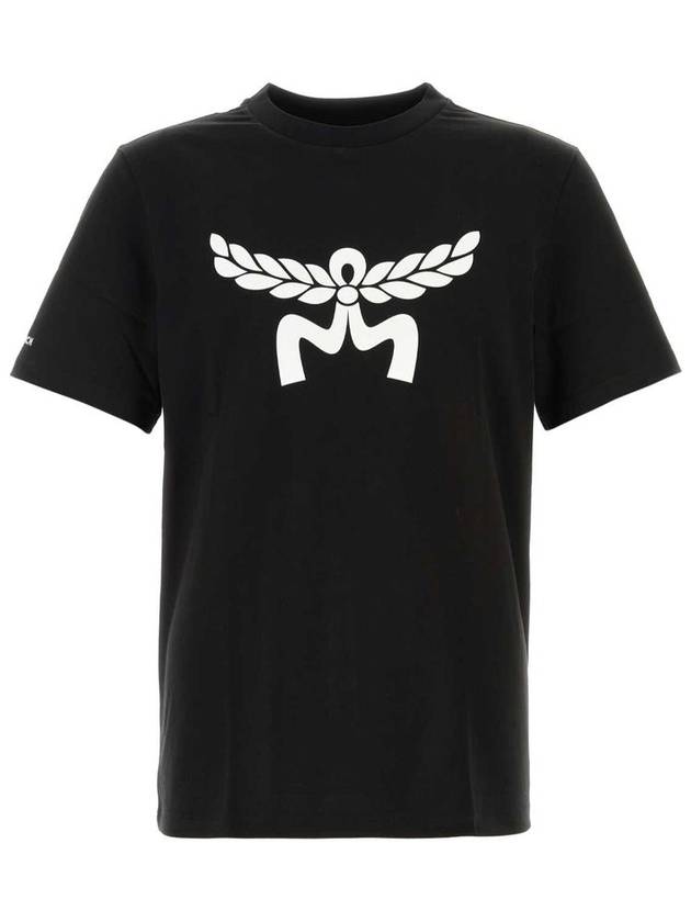 Laurel Logo Short Sleeve T-Shirt Black - MCM - BALAAN 2