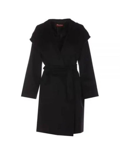 New Mang Hooded Wool Single Coat Black - MAX MARA - BALAAN 2