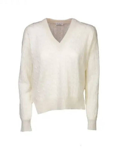 V neck alpaca cotton knit 271150 - BRUNELLO CUCINELLI - BALAAN 1