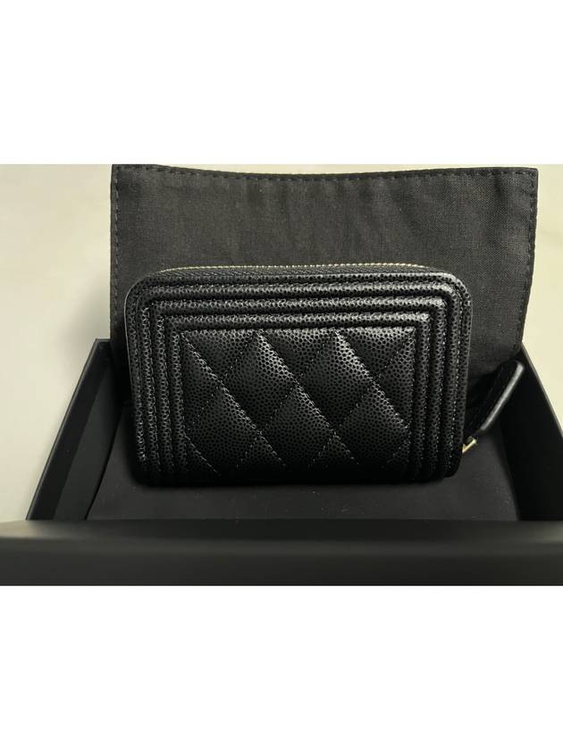 Boy Caviar Skin Coin Wallet Black - CHANEL - BALAAN 4