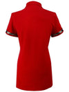 Women's Check Sleeve Short Sleeve Polo Shirt Red - BURBERRY - BALAAN 3