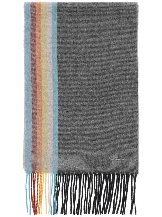 Rainbow Cashmere Muffler Grey - PAUL SMITH - BALAAN 1