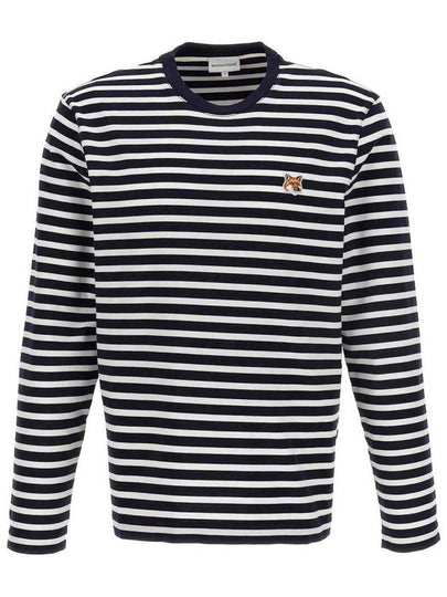 Fox Head Patch Regular Marin Long Sleeve T Shirt Navy Stripes - MAISON KITSUNE - BALAAN 2