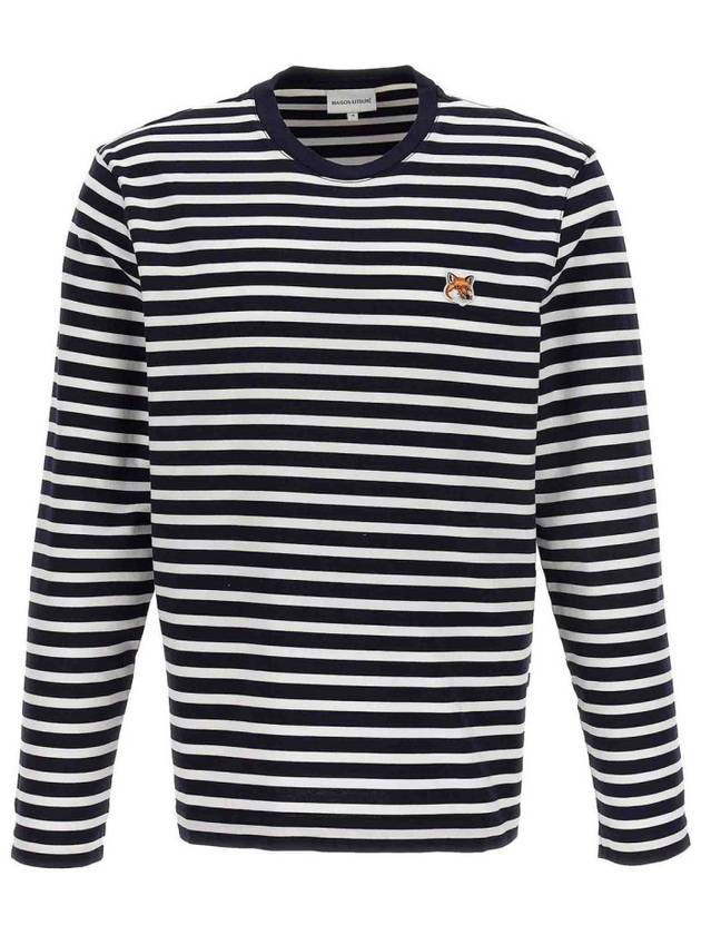 Fox Head Patch Regular Marin Long Sleeve T Shirt Navy Stripes - MAISON KITSUNE - BALAAN 2