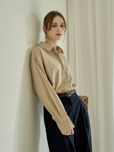 Elle Overfit Classic Shirt Beige - LAMARO - BALAAN 1