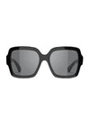 Eyewear Logo Square Horned Rim Sunglasses Black - CHANEL - BALAAN 1