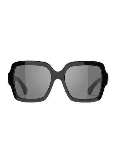 Eyewear Logo Square Horned Rim Sunglasses Black - CHANEL - BALAAN 1