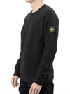 Wappen Patch Crew Neck Cotton Sweatshirt Black - STONE ISLAND - BALAAN 5